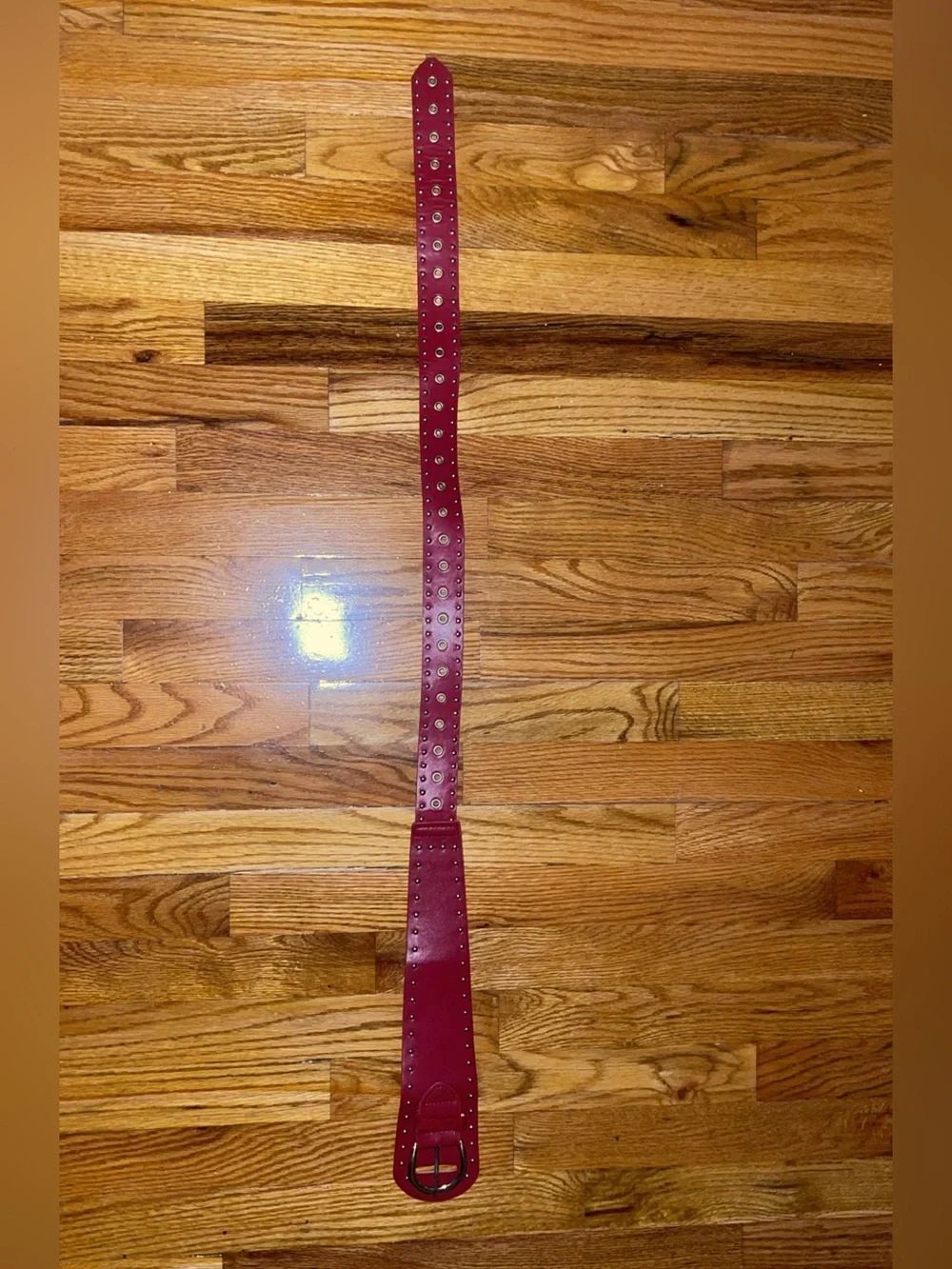 Red Grunge Studded Belt